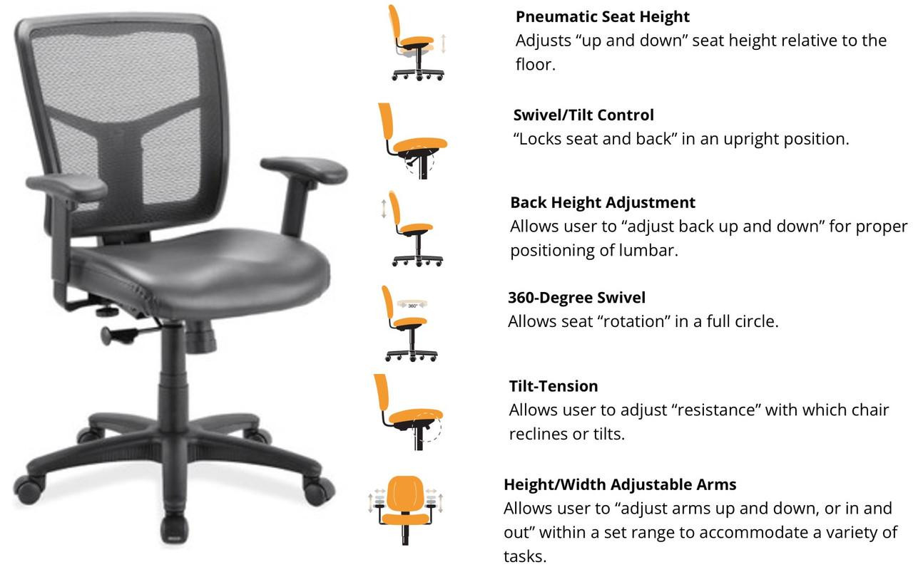 Office Source CoolMesh Basic Task Chair with Arms 7621ANSL