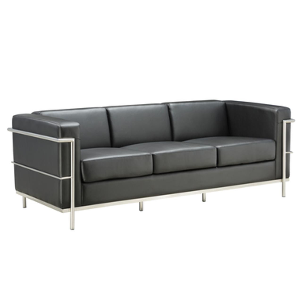 Office Source Madison Collection Antimicrobial Sofa with Metal