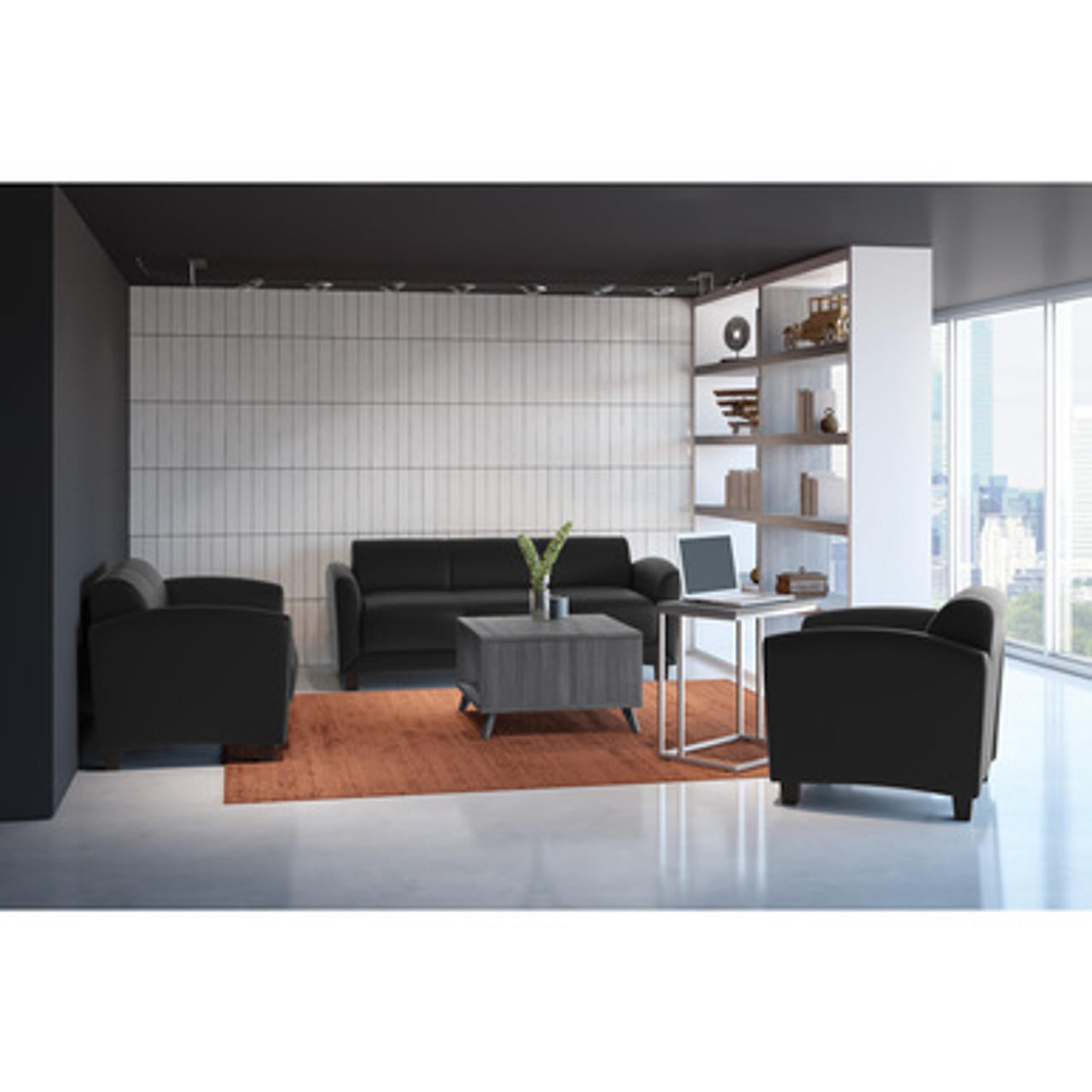 Office Source Manhattan Collection Leather Loveseat 9882L