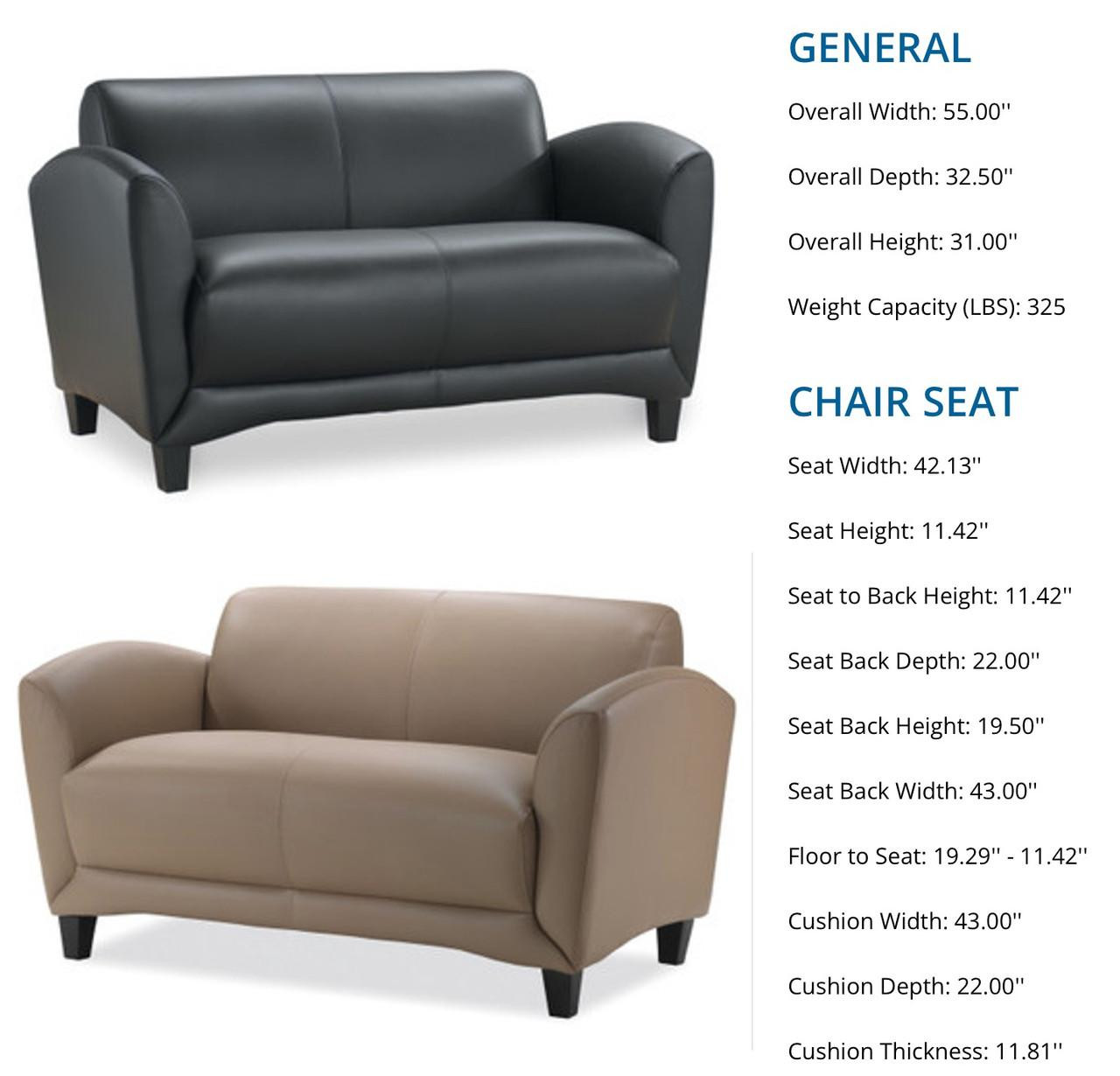 Office Source Manhattan Collection Leather Loveseat 9882L
