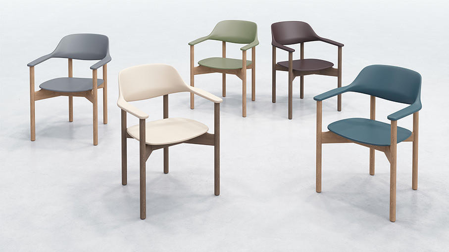 KFI Arbor Wood Side Chair with Wipe Clean Poly Seat 6801