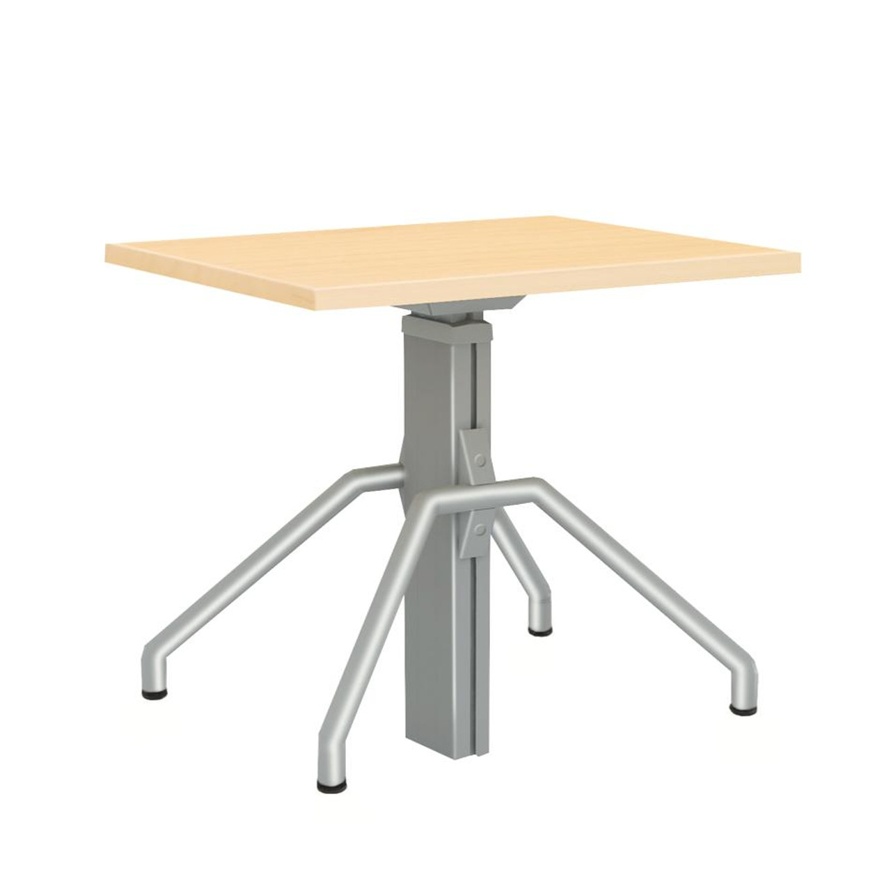 Right Angle Arriba Height Adjustable Square Table with Fixed Base 2 Sizes
