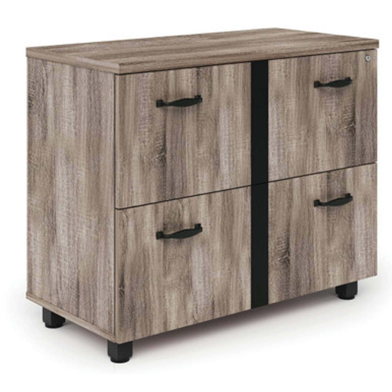 Office Source Riveted Collection 2 Drawer Farmhouse Style Lateral