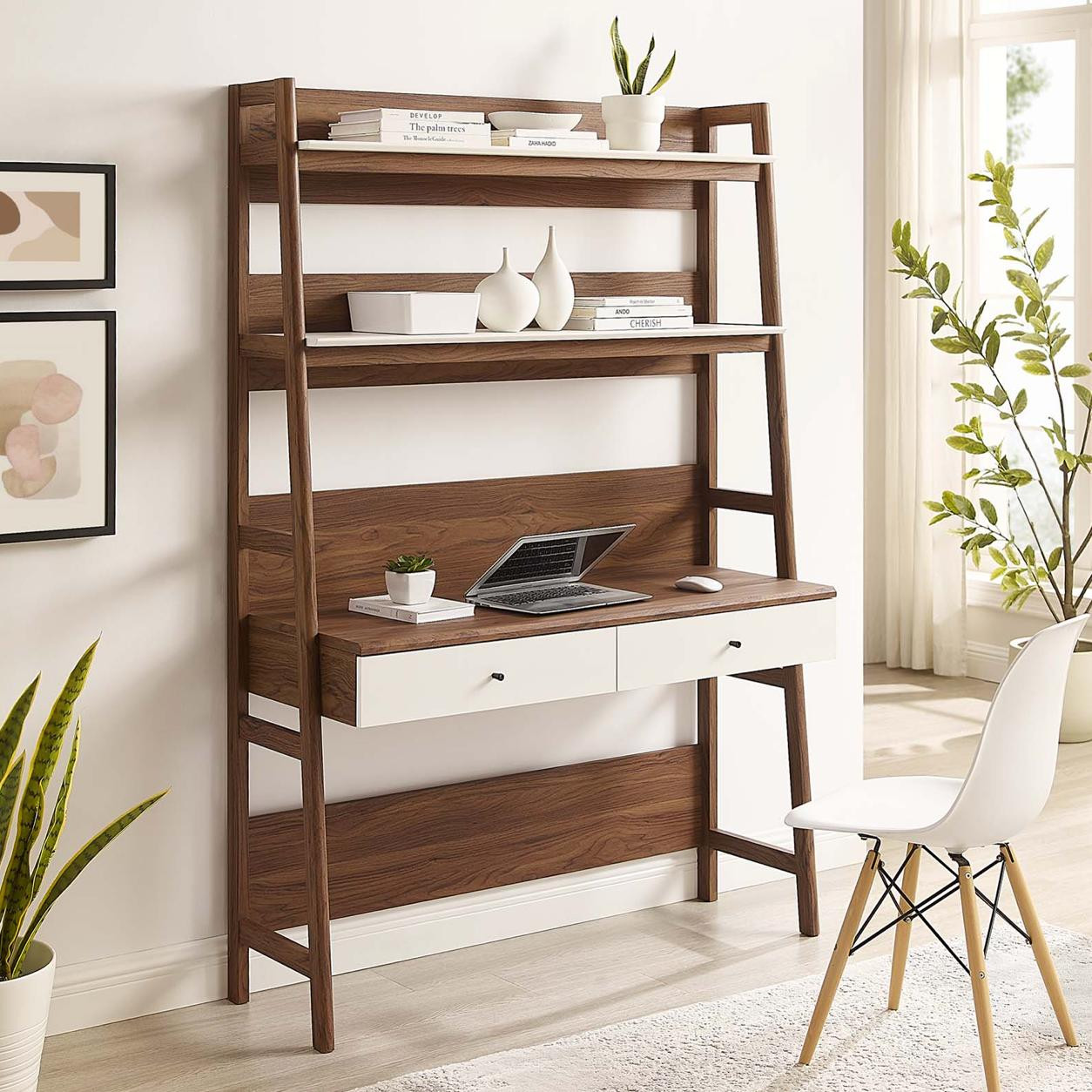Modway Bixby Home Office Shelf Desk with Drawers EEI-6073