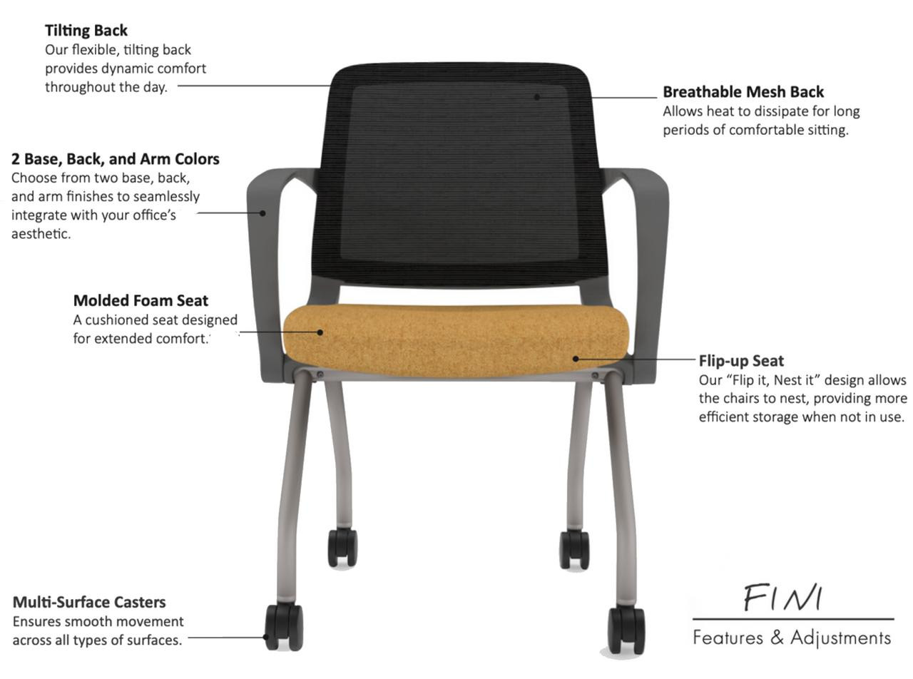 Wyatt Seating Fini Flip Seat Nesting Conference and Training Room