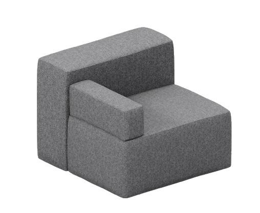 KFI Studios Conversa Modular Small Right Arm Corner Lounge Chair