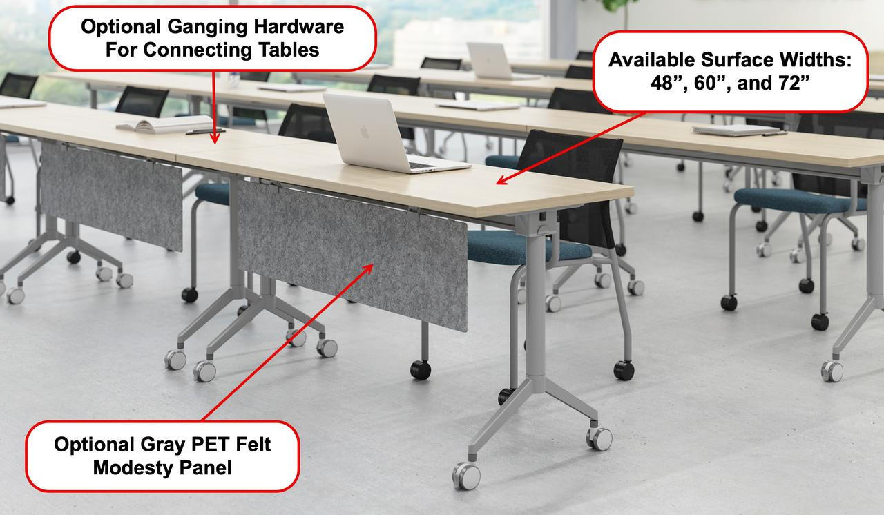 Element Contract V-Flip Nesting Multi-Purpose Training Room Table