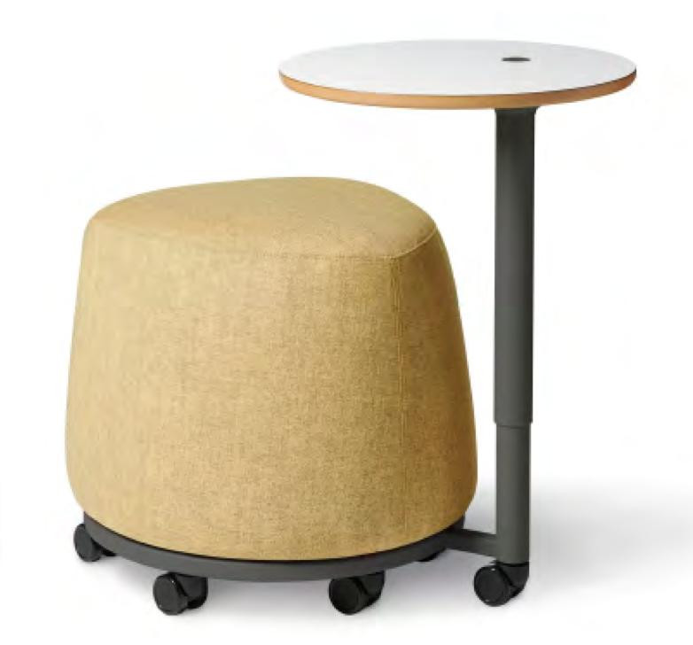 OM Seating Plot Twist Pouf Chair with Height Adjustable Tablet PLT-T