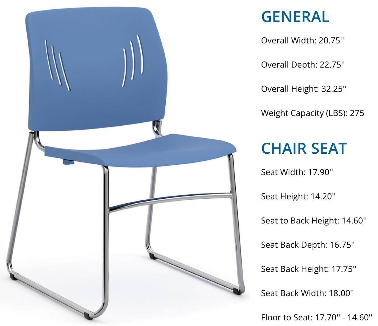 Office Source Stacked Seating Collection Armless Stackable Side