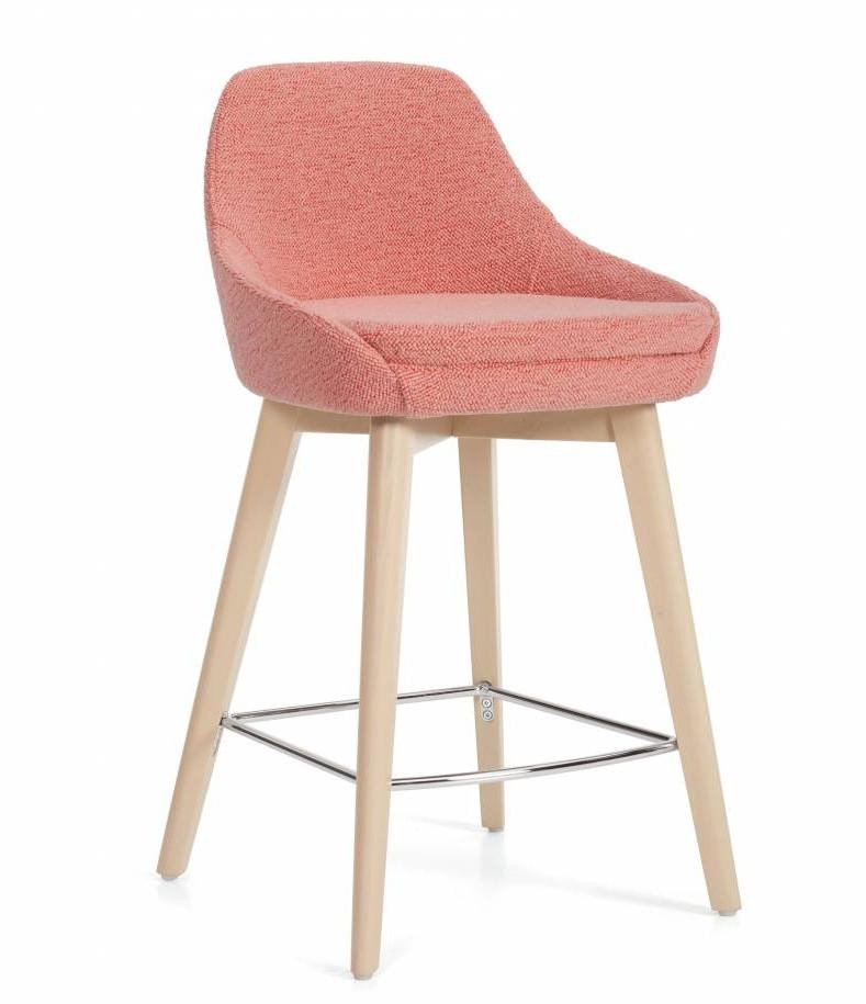 Global Drift Series Contemporary Wood Base Counter Height Stool 8052