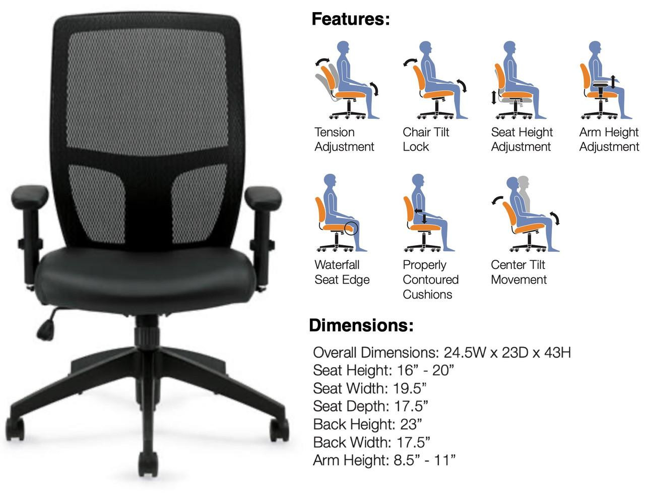 Offices To Go Mesh Back Synchro-Tilter Office Chair with