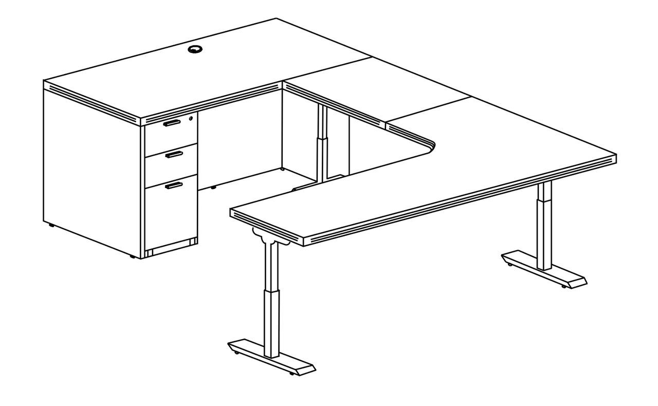 i5 Industries iRize Height Adjustable U-Desk IKBU7196P-5
