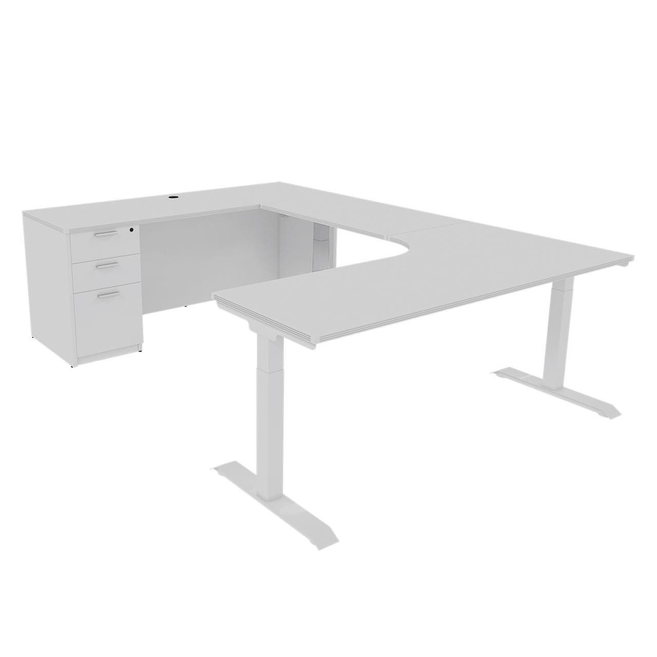 RYOU i5 Industries iRize Height Adjustable U-Desk IKBU7196P-5