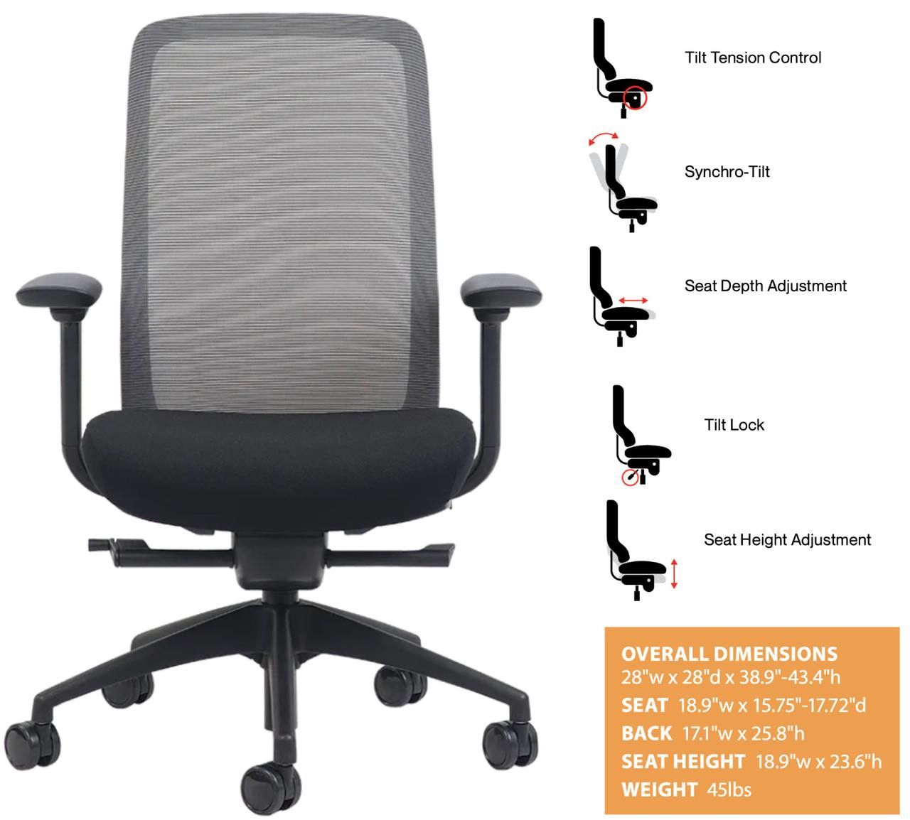 Mesh Back Ergonomic Chair Eurotech Vera Mesh Office Chair Eurotech