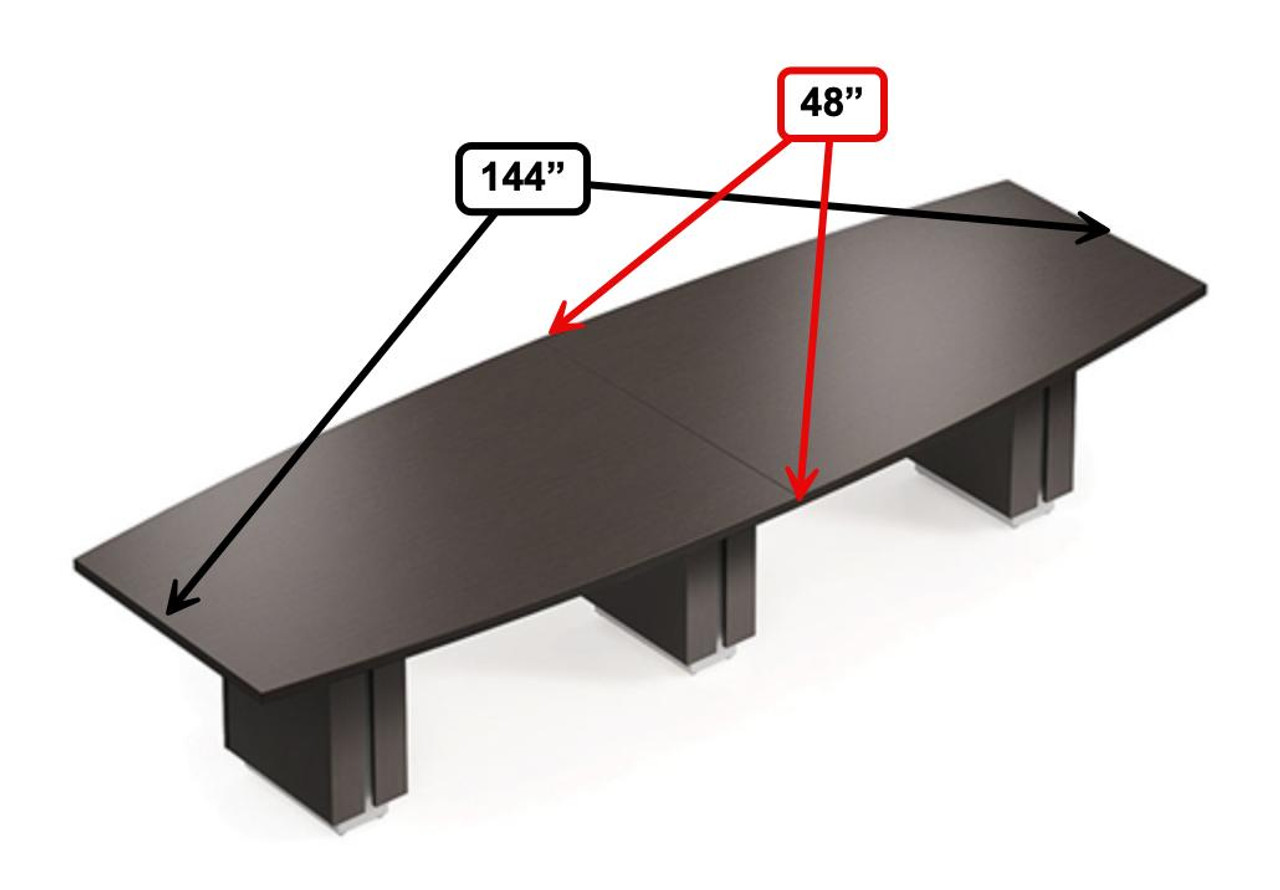 Global Zira Series 12' Boat Shaped Boardroom Table