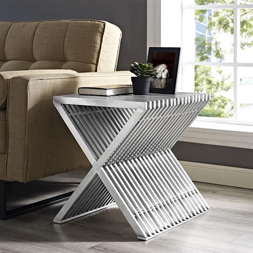 Modway Press Contemporary Stainless Accent Table