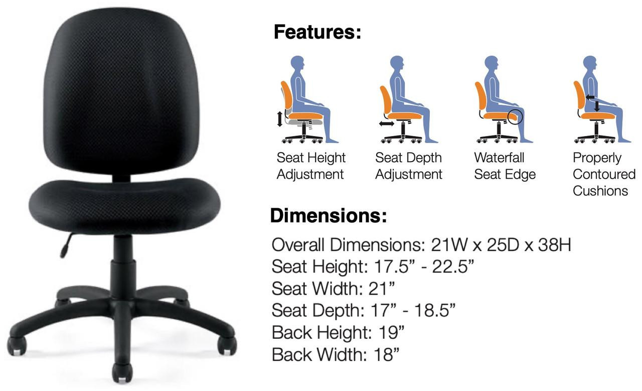Offices To Go 11650 Armless Task Chair