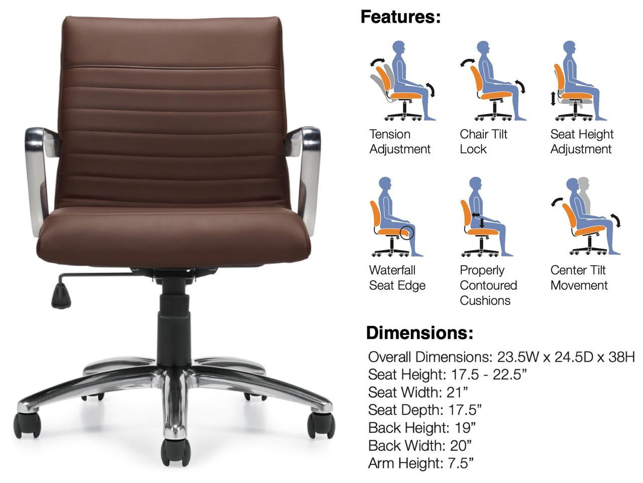 Offices To Go Dark Brown Ribbed Back Chair 11734B