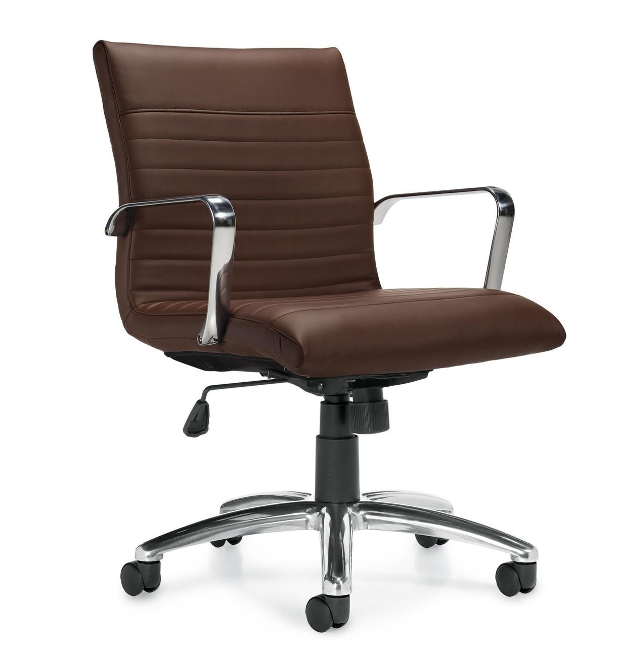 ヨーロピアン風スタイリングチェア BC-01 ダークブラウン② Offices To Go Dark Brown Ribbed Back Chair 11734B