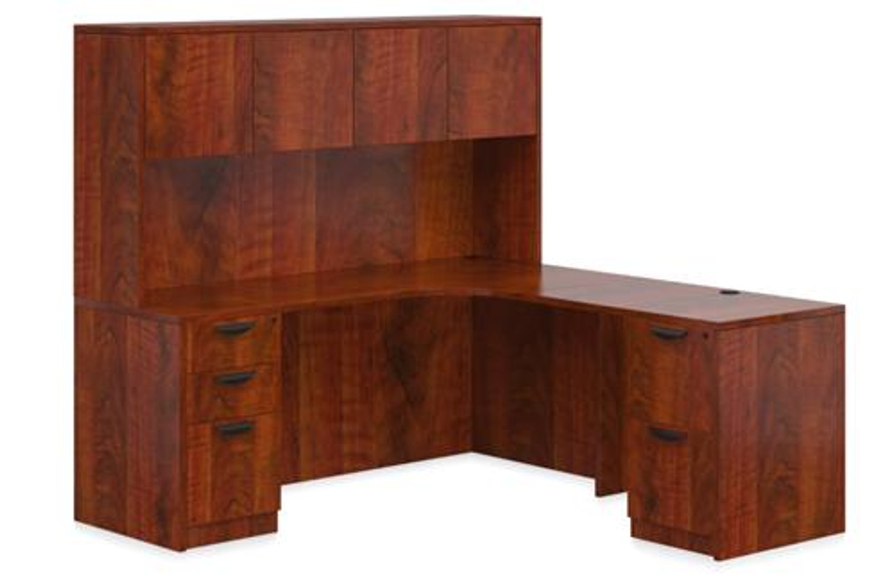 Cherry wood clearance desk with hutch