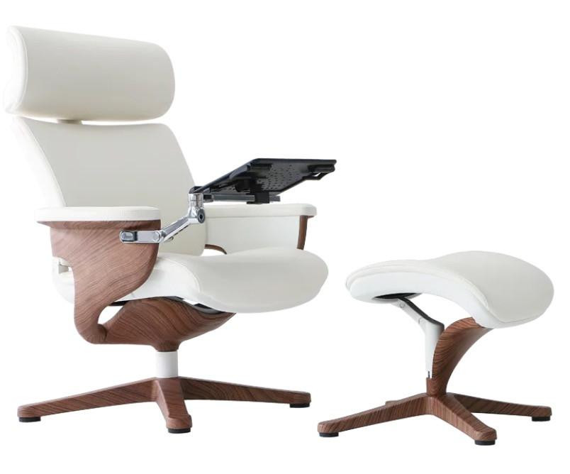Eurotech Nuvem White Reclining Chair with Ottoman