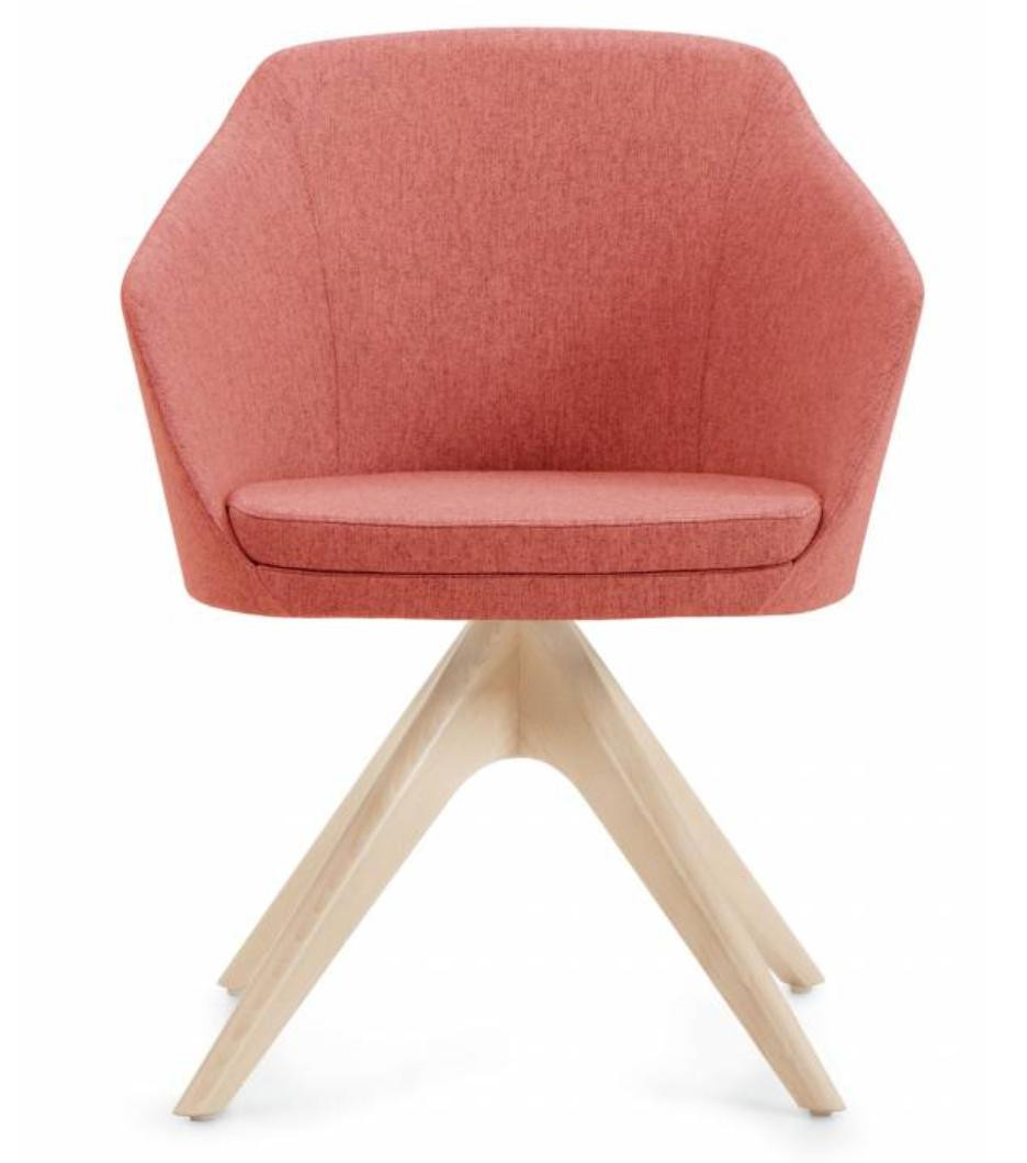 Global Drift Guest Chair with Wood Swivel Base