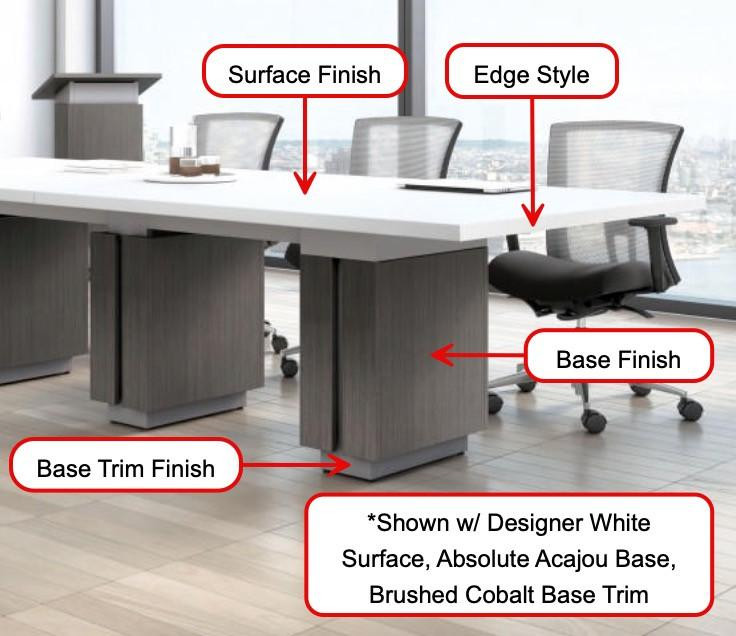 Global Zira 10' x 4' Two-Tone Rectangular Conference Table