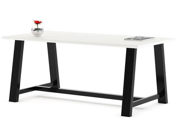 THE TABLE / 岐阜桧 × Black Steel Tivoli Matte Black Cast Aluminum 48 in. D Gathering Height Table