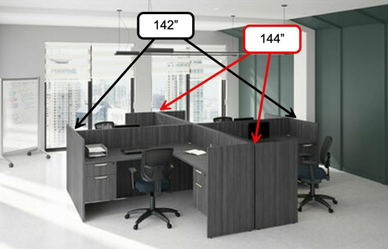 Office Source OS Laminate 4 Person Modular Workstation OS148