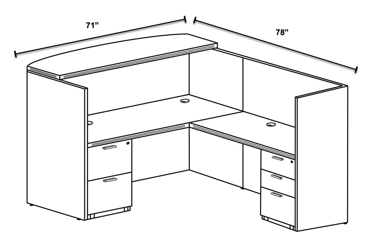 i5 Industries Kai Reversible L-Shaped Reception Desk RD7172P-2