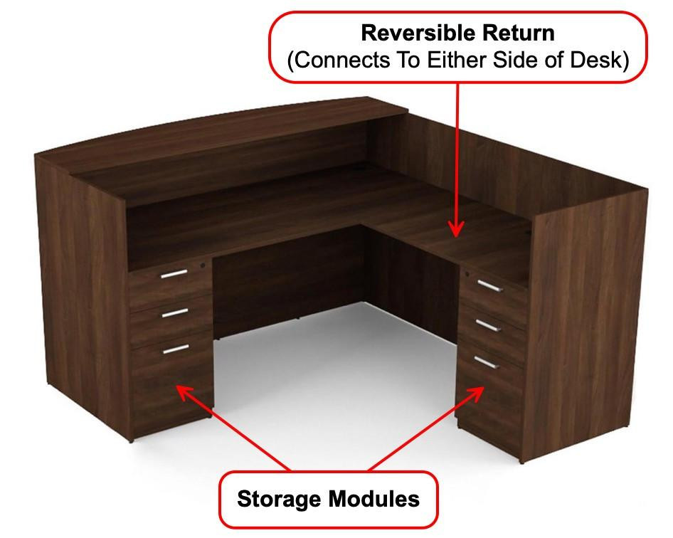 i5 Industries Kai Reversible L-Shaped Reception Desk RD7172P-2