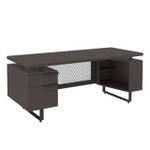  Office Source Palisades Gauntlet Gray Floating Top Single Pedestal Desk EV7230SP 