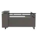  Office Source Palisades Modern Industrial L Shaped Reception Desk with Glass Transaction Top EVRC1L 
