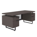  Office Source Palisades Gauntlet Gray 72" Floating Top Pedestal Desk EV7230DP 