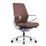  Office Source Veneto Executive Mid-Back Chair with Polished Aluminum Frame 301ML 