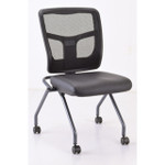  Office Source CoolMesh Collection Armless Nesting Chair with Vinyl Seat 7774TNSA 