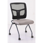  Office Source CoolMesh Collection Armless Nesting Chair with Vinyl Seat 7774TNSA 