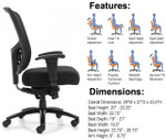 Offices To Go Heavy Duty Synchro-Tilter Ergonomic Mesh Chair OTG10703B