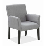  Office Source Bowery Retro Style Guest Chair with Gray Linen Upholstery 6909 