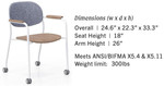 KFI Studios KFI Tioga Chair with PET Felt Back and Laminate Seat CS8501