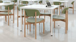 KFI Studios KFI Arbor Wood Frame Guest Chair with Easy Clean Plastic Seat 6800