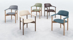 KFI Studios KFI Arbor Wood Side Chair with Wipe Clean Poly Seat 6801 
