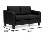 Offices To Go Black Luxhide 2 Seat Sofa 13052