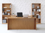  Offices To Go Superior Laminate 71" Executive Desk with Credenza and Bookcases 