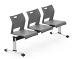 Global Total Office Global Duet Series Easy To Clean 3 Person Reception Bench DUT501 (10 Colors Available!)