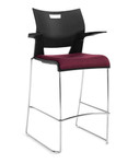 Global Total Office Global Duet Series Upholstered Seat Barstool with Arms 6632 