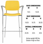 Global Total Office Global Care Willow Stackable Healthcare Vinyl Bar Stool W5BSAUU 