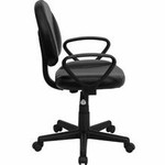  Flash Furniture Black Leather Ergonomic Task Chair with Arms 