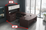  Office Source OS Laminate Bow Front U-Shaped Desk OSTYP322 