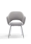 Woodstock Marketing Melanie Mid Century Modern Leather Stationary Conference Chair (2 Pack!)